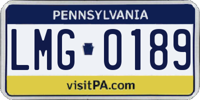 PA license plate LMG0189