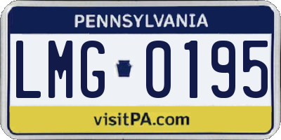 PA license plate LMG0195