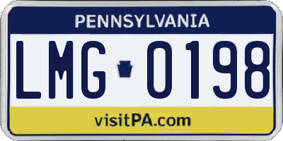 PA license plate LMG0198
