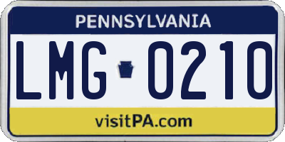 PA license plate LMG0210