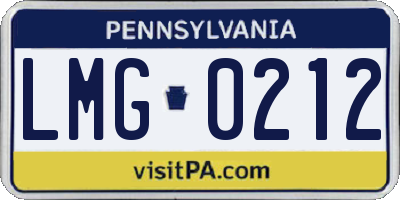 PA license plate LMG0212