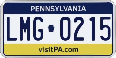 PA license plate LMG0215