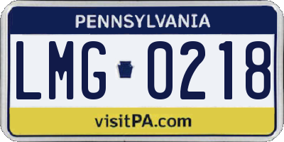 PA license plate LMG0218