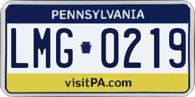 PA license plate LMG0219