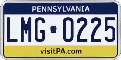 PA license plate LMG0225