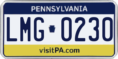 PA license plate LMG0230