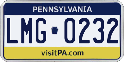 PA license plate LMG0232