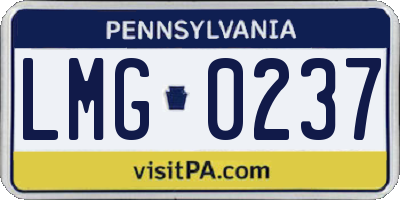 PA license plate LMG0237