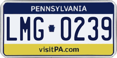 PA license plate LMG0239