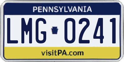 PA license plate LMG0241