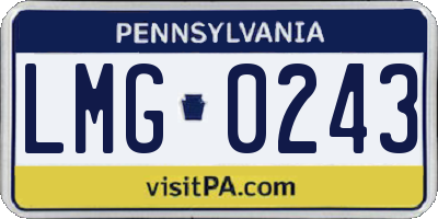 PA license plate LMG0243