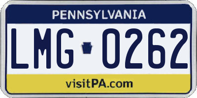 PA license plate LMG0262