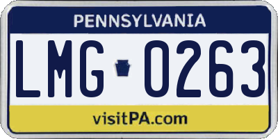 PA license plate LMG0263