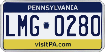 PA license plate LMG0280