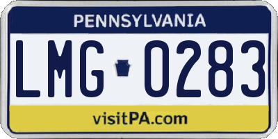 PA license plate LMG0283