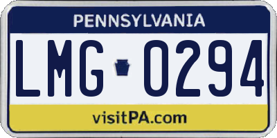 PA license plate LMG0294