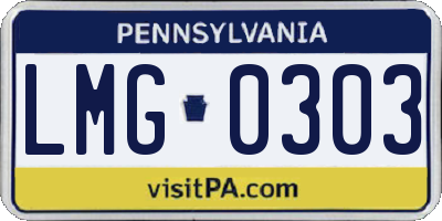 PA license plate LMG0303