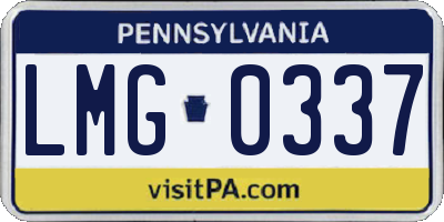 PA license plate LMG0337