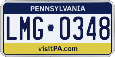 PA license plate LMG0348