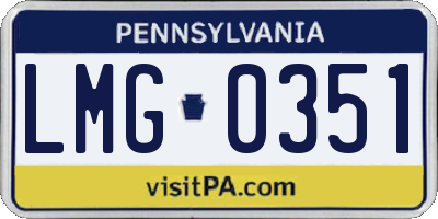 PA license plate LMG0351