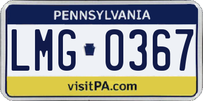 PA license plate LMG0367