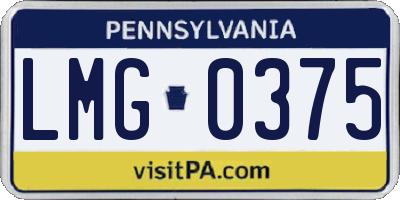 PA license plate LMG0375