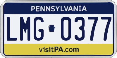 PA license plate LMG0377