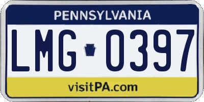 PA license plate LMG0397