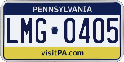 PA license plate LMG0405