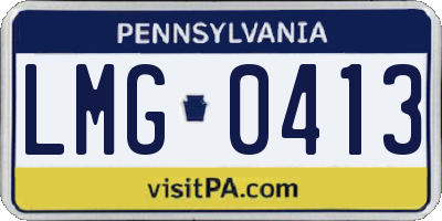 PA license plate LMG0413
