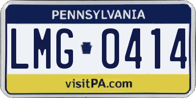PA license plate LMG0414