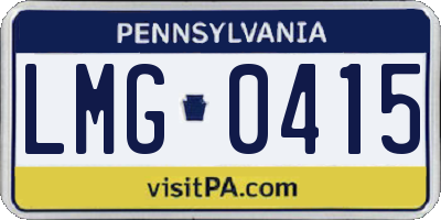 PA license plate LMG0415