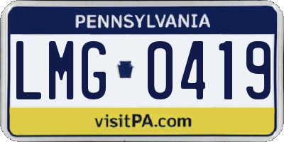 PA license plate LMG0419