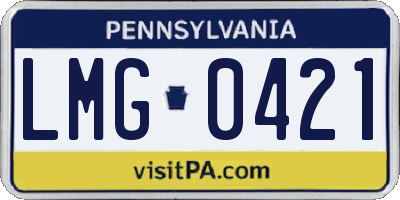 PA license plate LMG0421