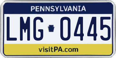 PA license plate LMG0445