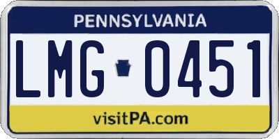 PA license plate LMG0451