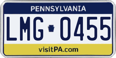 PA license plate LMG0455