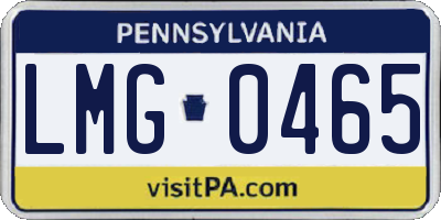 PA license plate LMG0465
