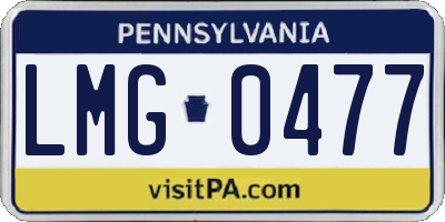 PA license plate LMG0477