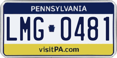 PA license plate LMG0481