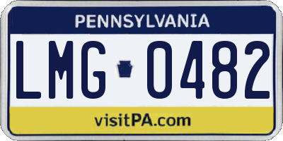 PA license plate LMG0482