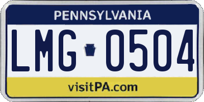 PA license plate LMG0504