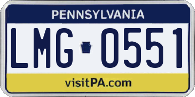 PA license plate LMG0551