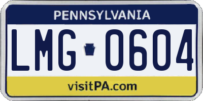 PA license plate LMG0604
