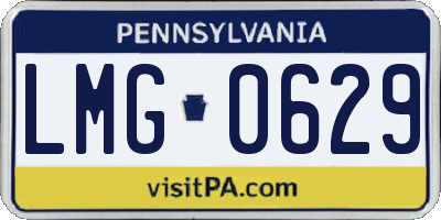 PA license plate LMG0629