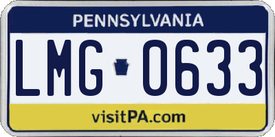 PA license plate LMG0633