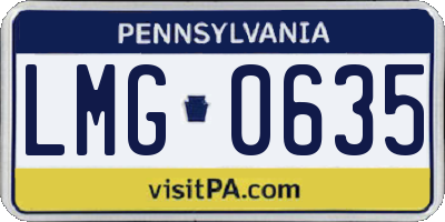 PA license plate LMG0635