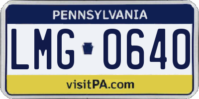 PA license plate LMG0640