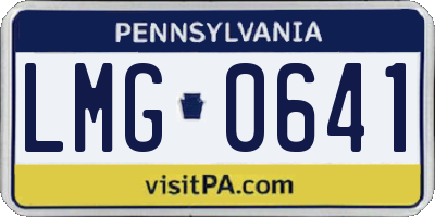 PA license plate LMG0641
