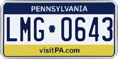PA license plate LMG0643